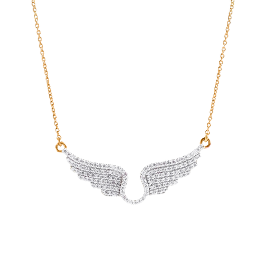 Angel Wings Silver Moissanite Necklace