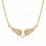 Angel Wings Silver Moissanite Necklace