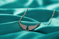 Angel Wings Silver Moissanite Necklace