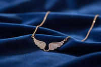 Angel Wings Silver Moissanite Necklace