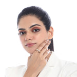Soul to Soul Ring with Round Cut Silver ring price - Adila jewels