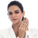 Aura Round Moissanite Stone Silver Rings for Women in Sterling Silver - Adila Jewels