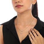 Circle necklaces - silver chains for women -Adila