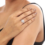 The Halo Round Ring in 925 Sterling Silver Rings for Women - Adila Jewels