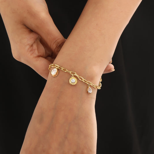 Ikat Charm Silver Bracelet for women - Adila Jewels