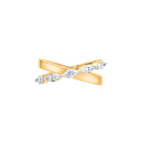 Crossover Marquise Shape Five Stone Moissanite Ring