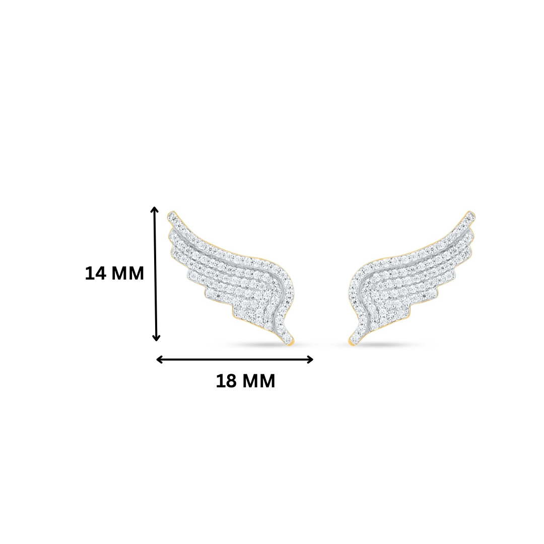 Angel wings Silver Moissanite Earrings
