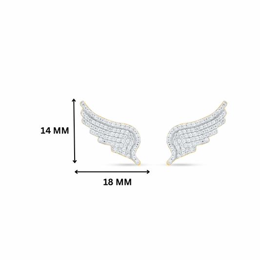 Angel wings Silver Moissanite Earrings