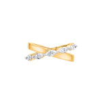 Crossover Marquise Shape Five Stone Moissanite Ring