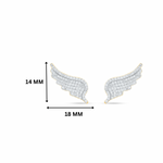 Angel wings Silver Moissanite Earrings