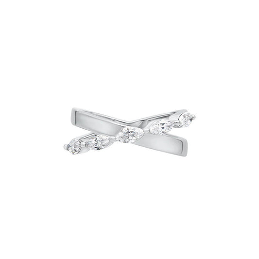 Crossover Marquise Shape Five Stone Moissanite Ring