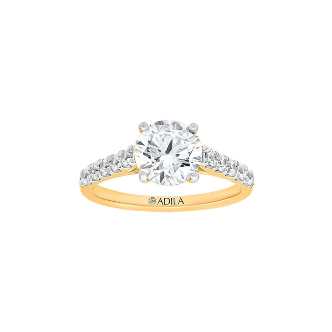 The Cathedral Round Moissanite Ring