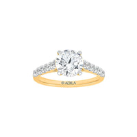 The Cathedral Round Moissanite Ring