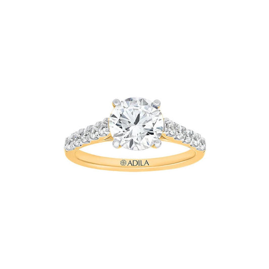 The Cathedral Round Moissanite Ring