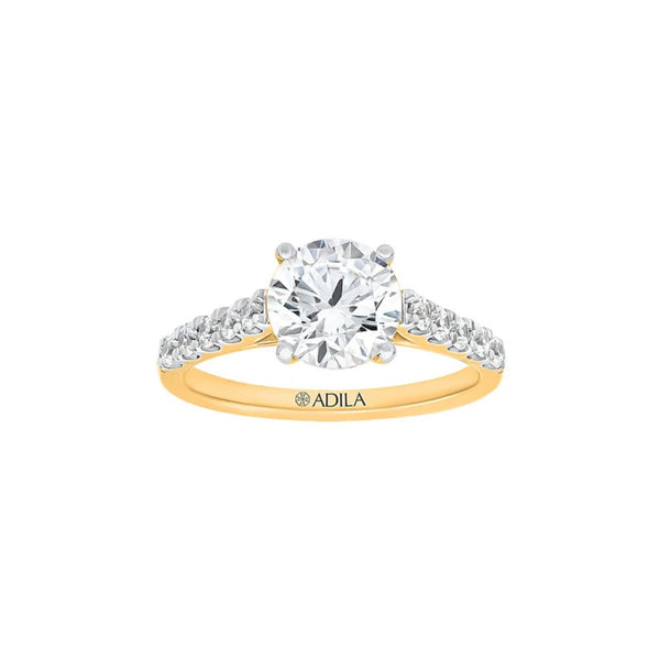 The Cathedral Round Moissanite Ring