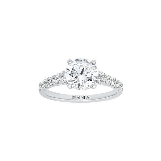The Cathedral Round Moissanite Ring