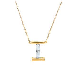 Isha Initial 'I' Moissanite Necklace