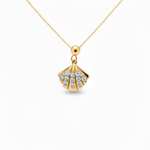 Sea Shell Slider Charm Silver Moissanite