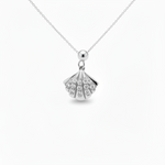 Sea Shell Slider Charm Silver Moissanite