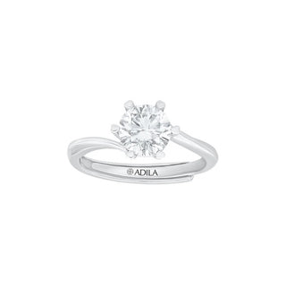 Avyanna Solitaire Moissanite Silver Ring