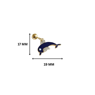 Dolphin Slider Charm Silver Moissanite