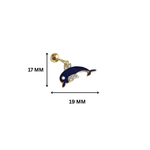 Dolphin Slider Charm Silver Moissanite