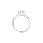 Avyanna Solitaire Moissanite Silver Ring