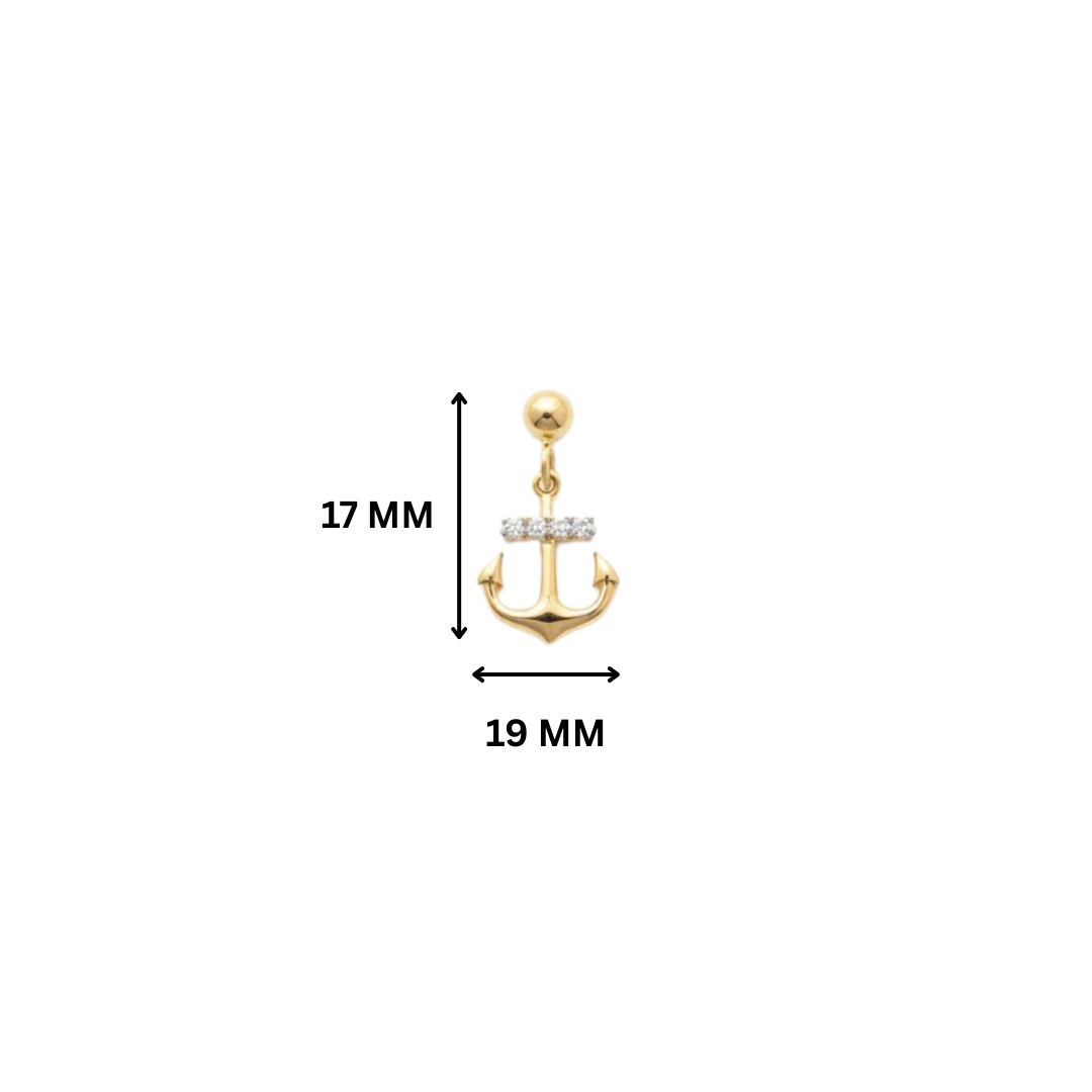 Anchor Slider Charm Silver Moissanite | Silver Charm | Adila Jewels