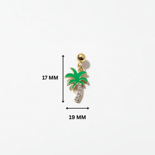 Palmtree Slider Charm Silver Moissanite