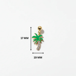 Palmtree Slider Charm Silver Moissanite