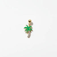 Palmtree Slider Charm Silver Moissanite | Silver Charms | Adila Jewels