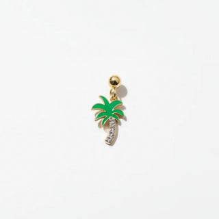 Palmtree Slider Charm Silver Moissanite | Silver Charms | Adila Jewels