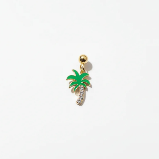 Palmtree Slider Charm Silver Moissanite | Silver Charms | Adila Jewels