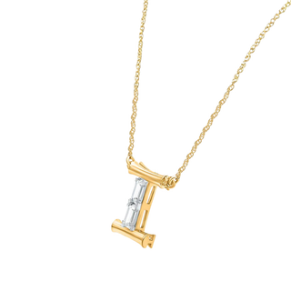 Isha Initial 'I' Moissanite Necklace