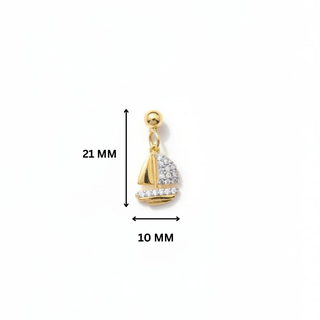 Sailship Slider Charm Silver Moissanite | Yellow Charm | Adila Jewels
