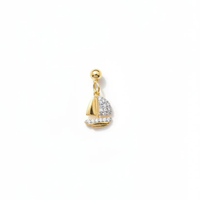Sailship Slider Charm Silver Moissanite | Silver Charm | Adila Jewels