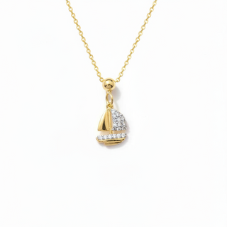 Sailship Slider Charm Silver Moissanite | Silver Charm |Necklace Adila Jewels