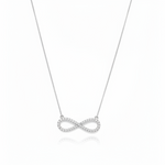 Nitya Infinite Silver Moissanite Necklace | Silver Infinite Pendant | Adila Jewels