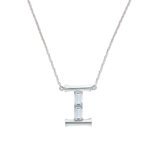 Isha Initial 'I' Moissanite Necklace