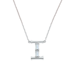 Isha Initial 'I' Moissanite Necklace