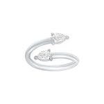 Two Stone Pear Shape Moissanite Bypass Ring