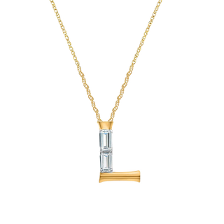 Lara Initial 'L' Moissanite Necklace