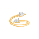 Two Stone Pear Shape Moissanite Bypass Ring