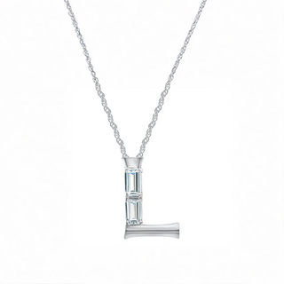 Lara Initial 'L' Moissanite Necklace