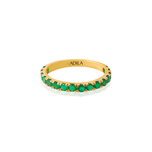 Matcha Pop Emerald Silver Band Ring
