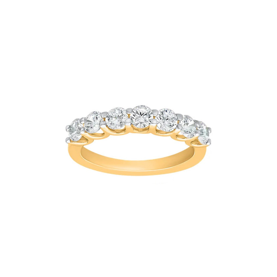 Classic Seven Round Shape Moissanite Band Ring