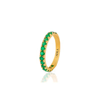 Matcha Pop Emerald Silver Band Ring