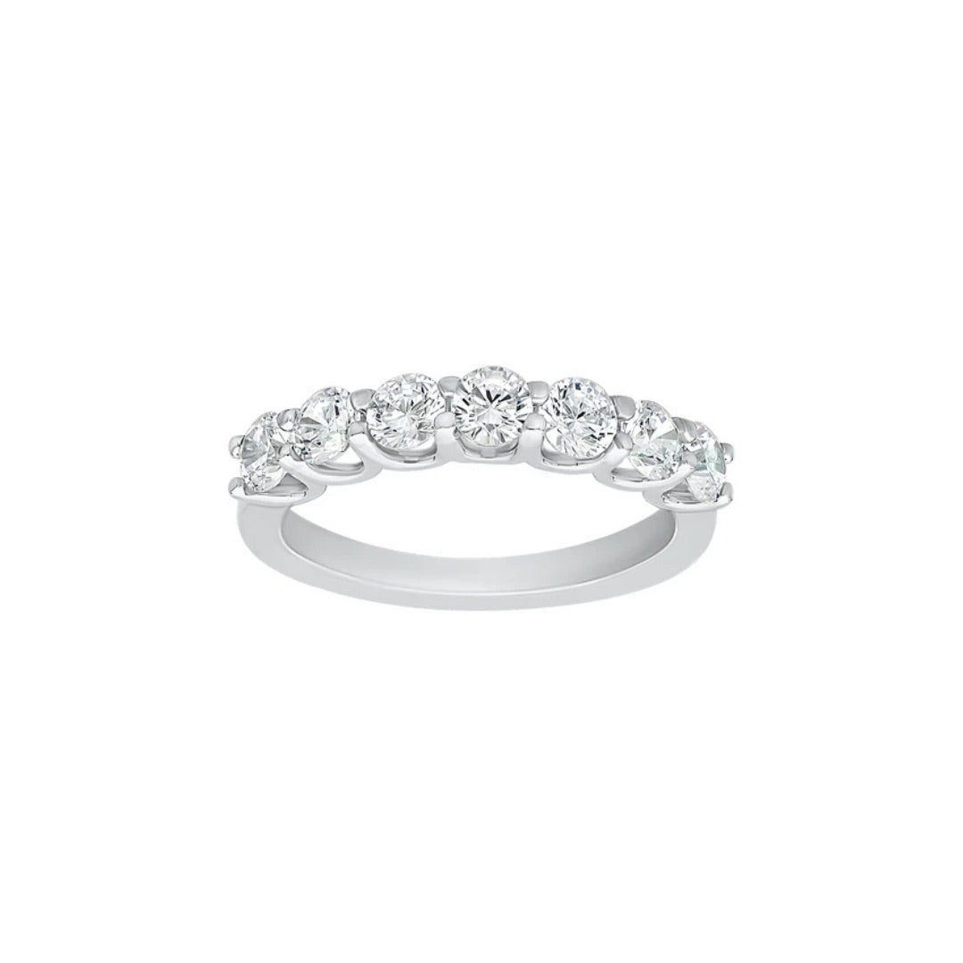 Classic Seven Round Shape Moissanite Band Ring