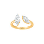 Two Stone Marquise Shape Moissanite Ring