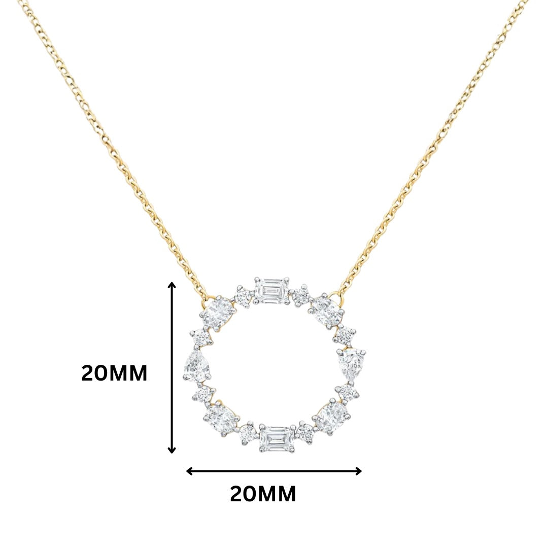 Anaya Multi-Shape Gemstone Circle Necklace